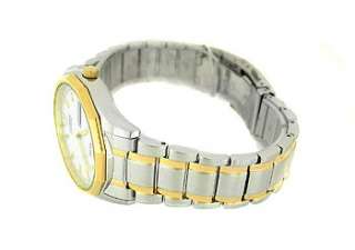   White Round Dial Silver/gold tone Two tone metal Mens Watch  