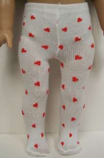   Tights w/RED Valentine HEART Doll Clothes For AMERICAN GIRL♥  