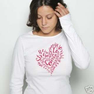 NEWTG American Apparel DIY yoga Love Heart shirt top  