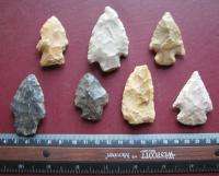 AMERICAN INDIAN 7 ARROWHEADS POINTS from ARKANSAS 7235  
