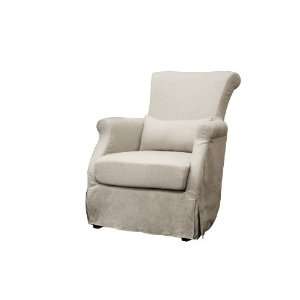  Carradine Beige Linen Slipcover Modern Club Chair