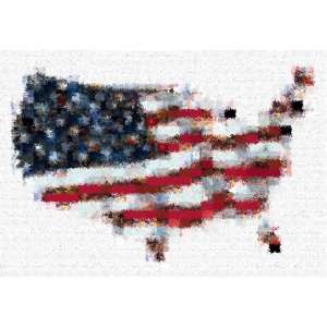    Mosaic US Map Graphic Illustration (Paint)