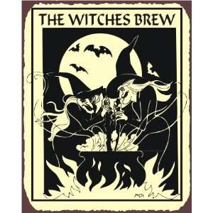  Witches Brew Halloween Metal Art Sign: Home & Kitchen