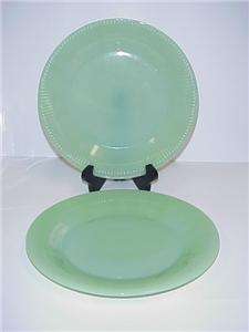 FIRE KING JADITE JANE RAY GLASS LUNCH PLATES SET 2  