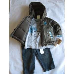  Timberland Infants Boy 2T Puffer Jacket with Cap, T shirt 