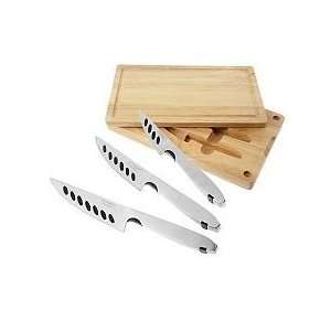 Technique Set of 3 Knives with Wooden Storage/ Cutting Board  