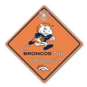  Denver Broncos NFL Lil Fan on Board Sign Sports 