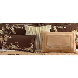 Martha Stewart Bedford Flowers 18 Square Decorative Pillow Gold/Ivory 