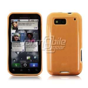 Motorola Defy   Orange 1 Pc TPU Rubber Skin Case + Screen Protector 
