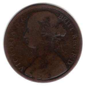  1862 UK Great Britain English Large Penny Coin KM#749.2 