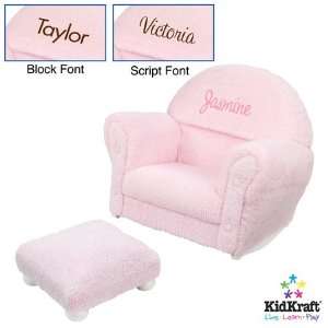  KidKraft Personalized Upholstered Rocker & Ottoman with 