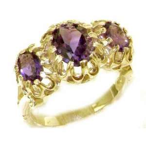  Unusual Large Solid Yellow Gold Natural Vibrant Amethyst 