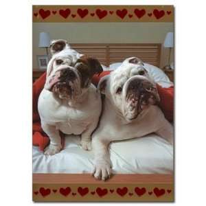  Bulldogs and Hearts Valentine Card 