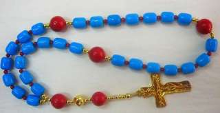 ANGLICAN ROSARY PRAYER BEADS TURQUOISE CORAL VERMEIL  