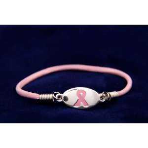  Pink Ribbon Bracelet Stretch Bracelet (25 Bracelets 