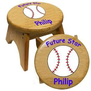   Baseball Kids Wooden Step Stool Chair by Holgate Toys: Home & Kitchen