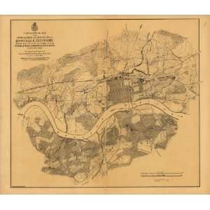  1864 Civil War map of Knoxville, Tennessee