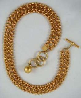 Vintage Anne Klein Chunky Gold Tone Chain Necklace  
