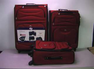American Tourister Adult Spring Ranch 3 Piece Luggage Spinner Set Red 