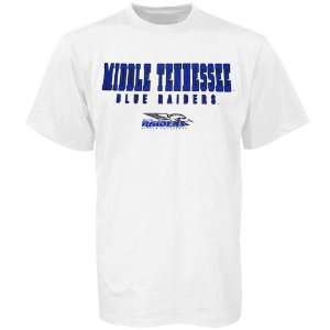 Middle Tennessee State Blue Raiders White Team Name T shirt  
