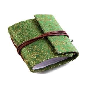  Olive Handmade Mini Sari Journal, 100% Cotton Pages (5cm x 