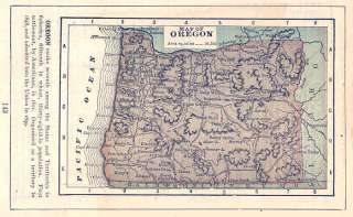 OREGON Authentic Original Antique Map. 1891  