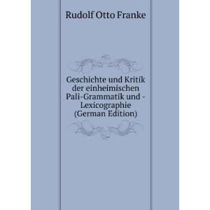   und  Lexicographie (German Edition): Rudolf Otto Franke: Books