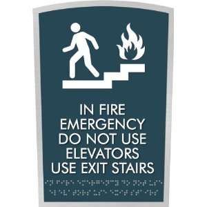  In Fire Emergency w/Symbol Sign, 8.625 x 12.625 