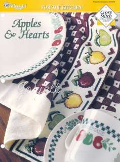 Apples & Hearts Border Edging Trim cross stitch pattern  