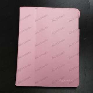New Apple iPad 2 PU Leather Case With Stand PINK Cover  
