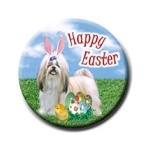  Shih Tzu Happy Easter Pin Badge Button 