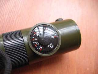 led torch/Whistle/thermograph/Compass/Magnifier all in one good for 
