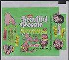 1965 fleer beautiful people ugly stickers wrapper nm mt time
