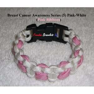 Sz 6 Paracord Bracelet   Breast Cancer Awareness Series (4 