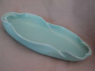 LOVELY LOW FLOWER BOWL IN MATTE TURQUOISE   CALIENTE POTTERY 1946 