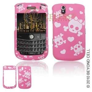 PDA Cell Phone White Cutie Skull/Pink Rubber Design Protective Case 