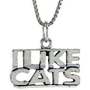  Sterling Silver I LIKE CATS Talking Pendant Jewelry