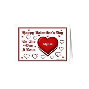  Happy Valentines Day / Alyssa / Red Hearts Card: Health 