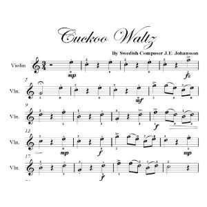  Cuckoo Waltz Easy Violin Sheet Music J E Johansson Books