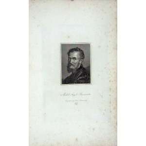  1823 ANTIQUE PORTRAIT MICHEL ANGELO BUONARROTI