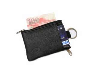 Leather ID CARD Holder Neck Pouch Wallet Black US  