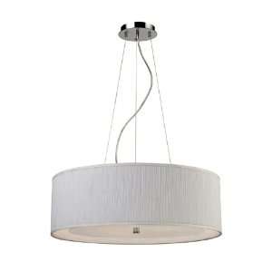 Le Triumph 5 Light Pendant In Polished Chrome   White Shade And Liner