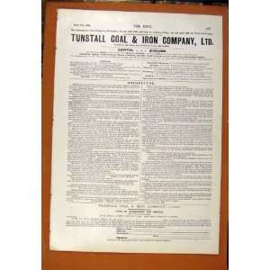  Subscription List Tunstall Coal Iron Company Print 1900 