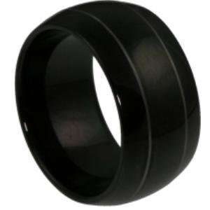    12mm Black Tungsten Ring   10.5: Mens Tungsten Ring: Jewelry