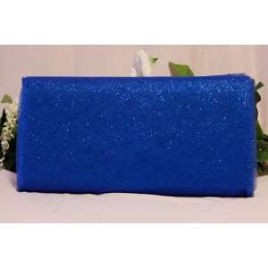  Premium Glitter Tulle Fabric 6 inch 25 Yards, Royal Blue 