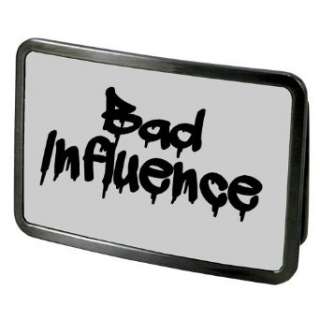  Bad Influence Engraved Black Belt Buckle: Clothing