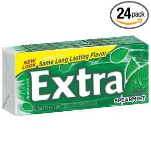 Extra Spearmint Sugarfree Gum, 15 Stick Plen T Paks (Pack of 24 