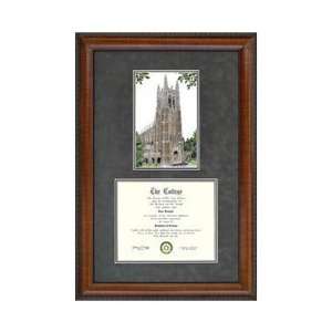  Duke University Suede Mat Diploma Frame with Lithograph 