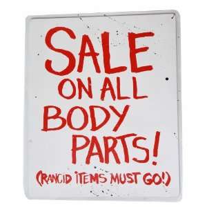  19 x 16 Sale Body Parts Sign Halloween Prop Indoor 