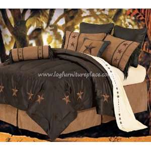  Chocolate Laredo Western Star Comforter Set: Home 